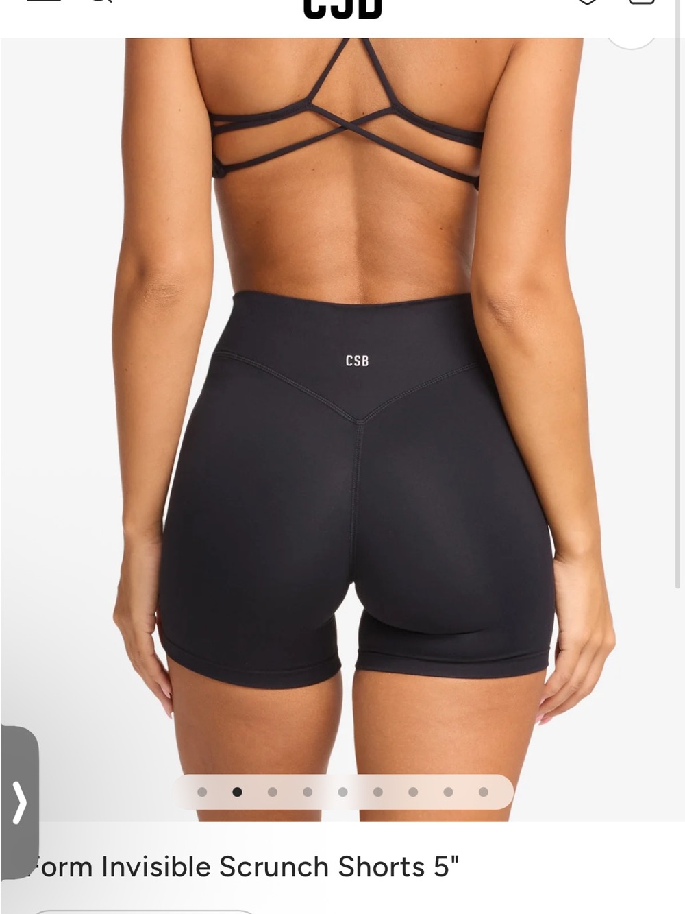 CSB Form Invisible Scrunch Shorts 5" | Black × 1
M